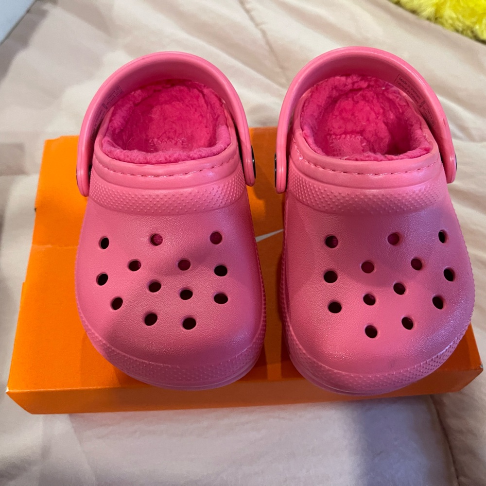Pink Kids Fleece Lined Clogs